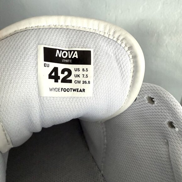 Wyde Footwear Nova White Sneakers EU 42 / US 8.5 Wide Toe Box Barefoot - Picture 8 of 9